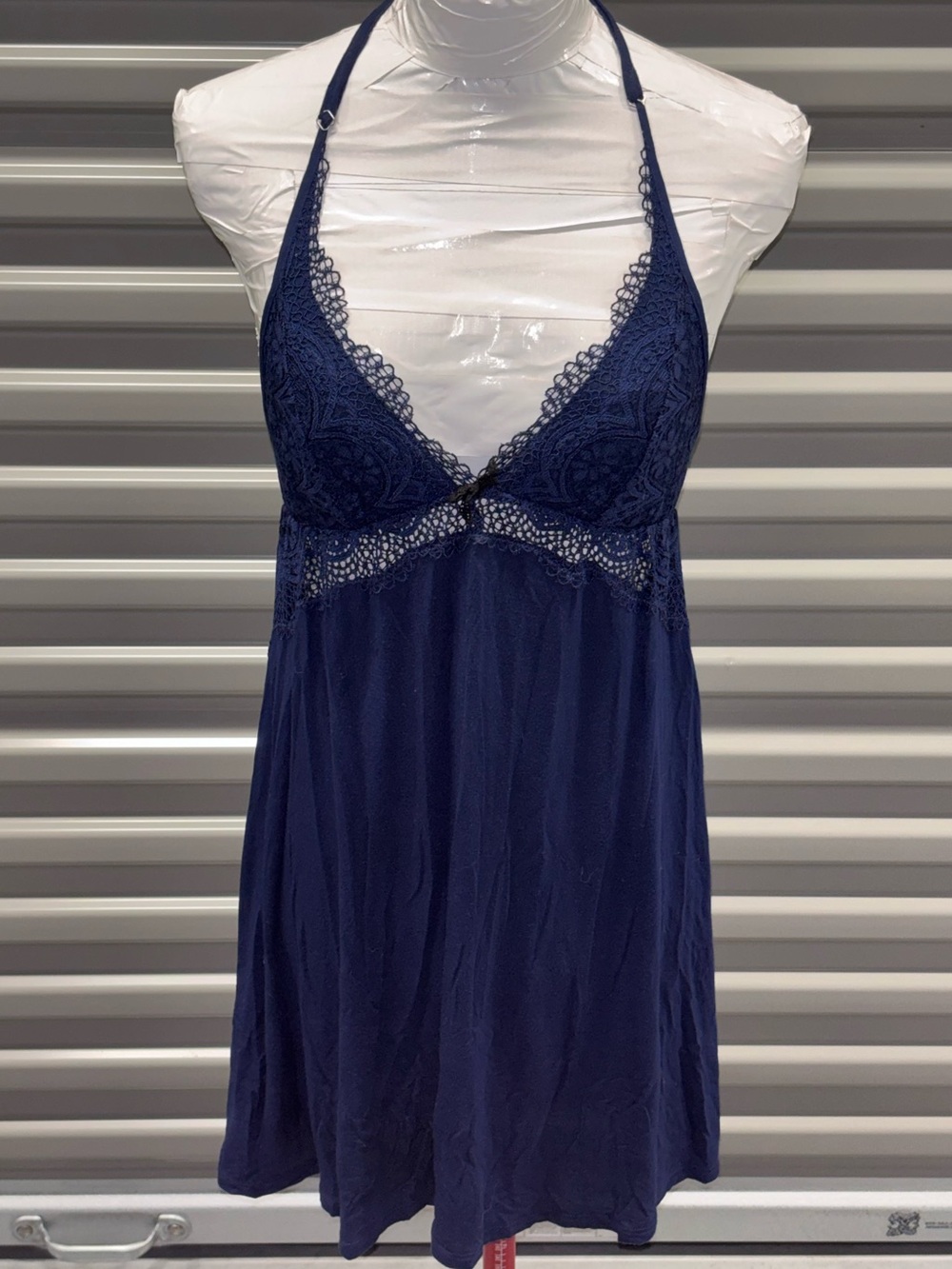 Victoria’s Secret Y2K Crochet Panel Lace Trim Night dress Lingerie SZ.XS